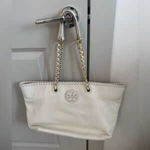 Tory Burch Cream Leather Shoulder Bag